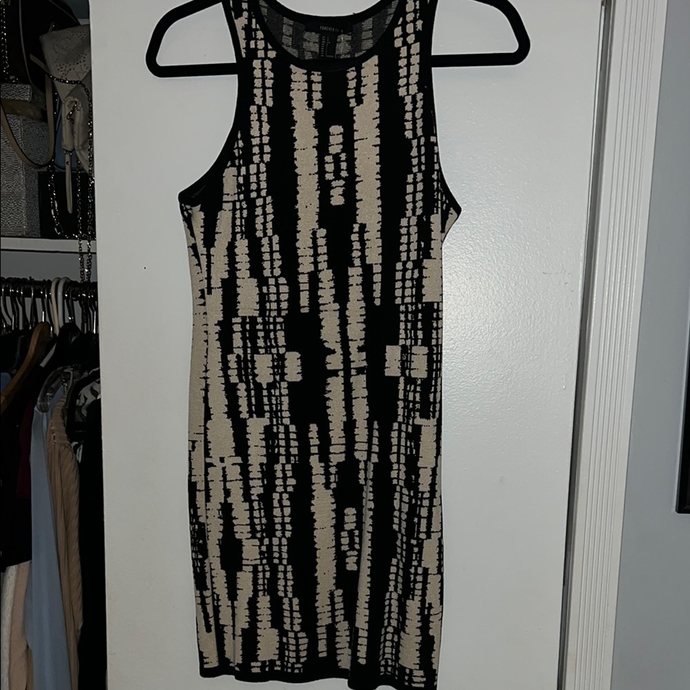 Forever 21 Black and Tan Midi Dress